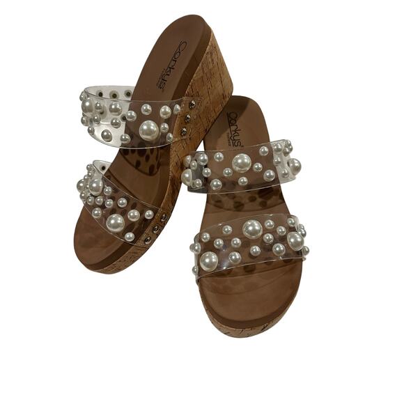Corky’s Sangria Pearled Wedge Sandal - Picture 1 of 5